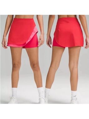 Lululemon Red Asymmetrical Layered High-Rise Tennis Skort Size 6 (Small)